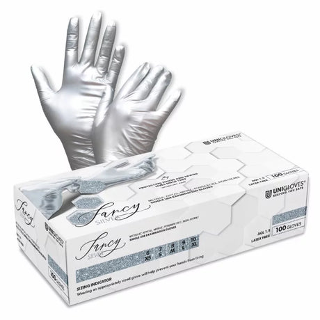 UNIGLOVES Fancy Nitrile Gloves Silver - BVShop