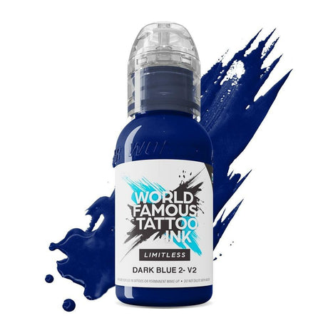 World Famous Limitless Tattoo Ink Dark Blue 2 v2 30ml - BVShop