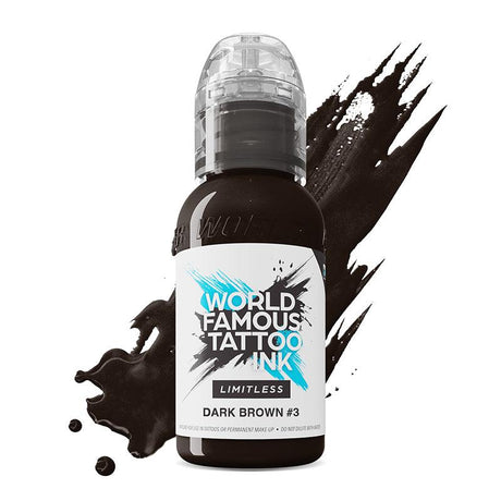 World Famous Limitless Tattoo Ink Dark Brown 3 30ml - BVShop