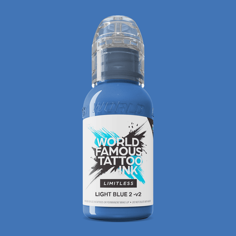 World Famous Limitless Tattoo Ink Light Blue 2 v2 30ml - BVShop