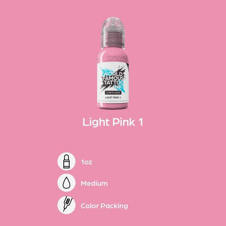 World Famous Limitless Tattoo Ink Light Pink 1 30ml - BVShop