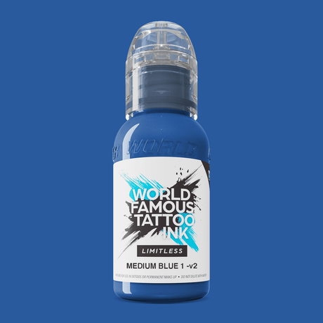World Famous Limitless Tattoo Ink Medium Blue 1 v2 30ml - BVShop