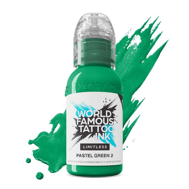 World Famous Limitless Tattoo Ink Pastel Green 2 30ml - BVShop