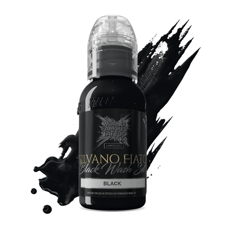 World Famous Limitless Tattoo Ink Silvano Fiato Blackwash Black 30ml - BVShop
